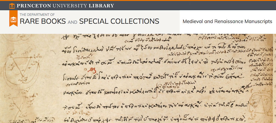 Medieval and Renaissance Manuscripts, Princeton University Library image