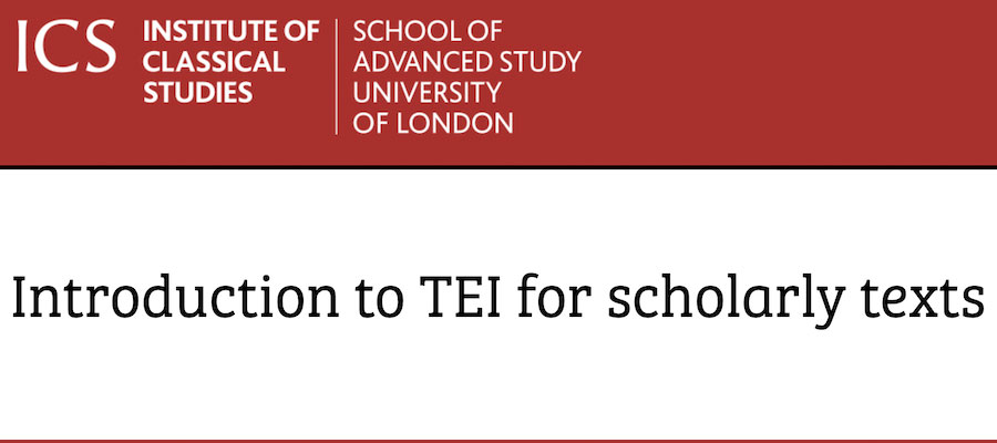 Introduction to TEI for Scholarly Texts lead image