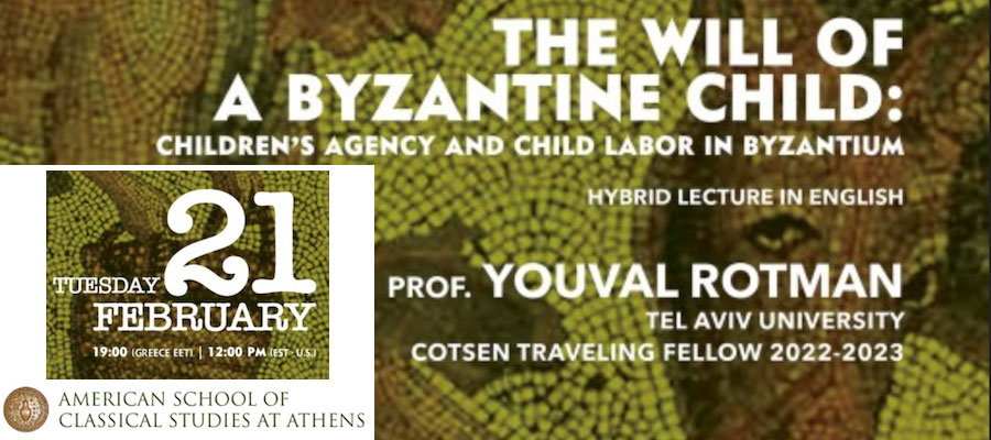 The Will of a Byzantine Child: Children’s Agency and Child Labor in Byzantium lead image
