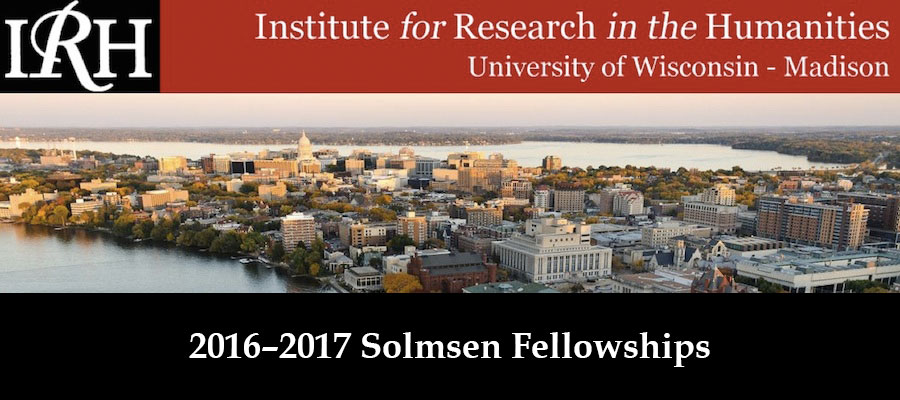 2016–2017 Solmsen Fellowships, IRH, UW Madison lead image