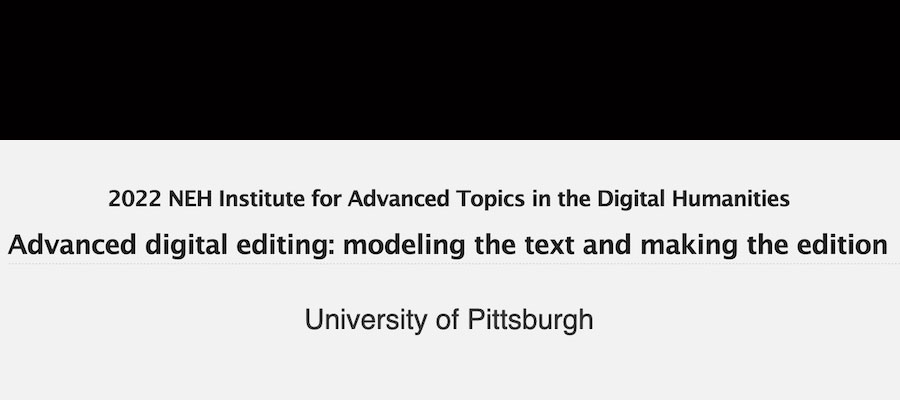 Advanced Digital Editing: Modeling the Text and Making the Edition lead image