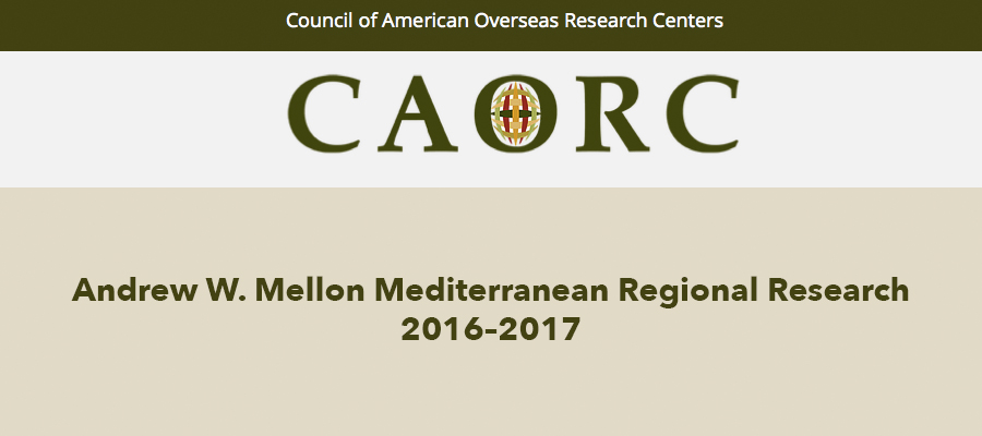 CAORC Andrew W. Mellon Mediterranean Regional Research 2016–2017 lead image