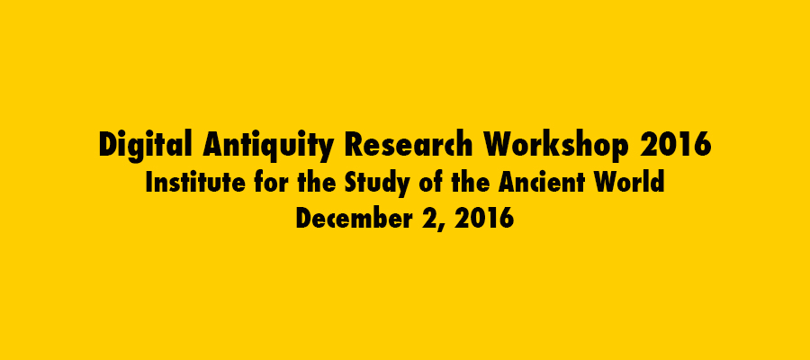 Digital Antiquity Research Workshop 2016 lead image