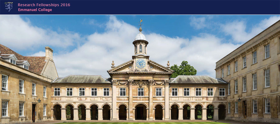 Emmanuel College Research Fellowships 2016, University of Cambridge lead image