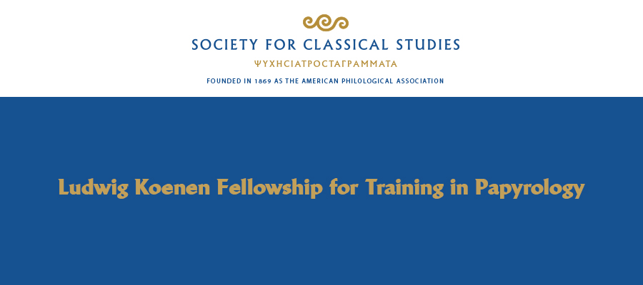 2016–2017 Ludwig Koenen Fellowship for Training in Papyrology lead image