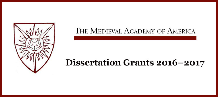 Medieval Academy of America Dissertation Grants 2016–2017 lead image