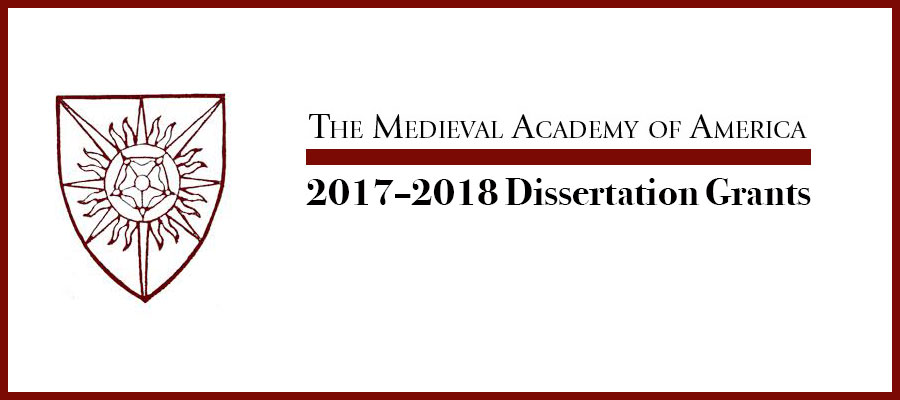 2017–2018 Medieval Academy of America Dissertation Grants lead image