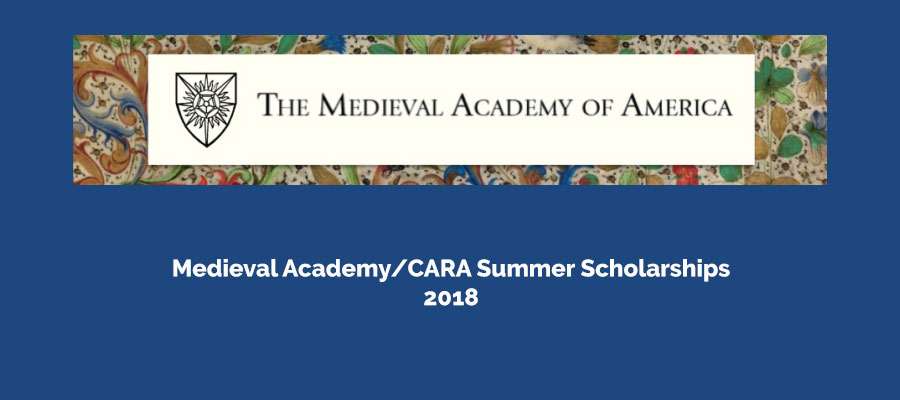 Medieval Academy/CARA Summer Scholarships 2018 lead image