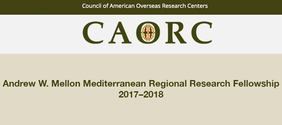 CAORC Mellon Mediterranean Regional Research Fellowship, 2017–2018 lead image