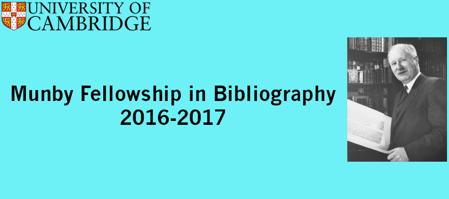 Munby Fellowship in Bibliography 2016-2017 lead image