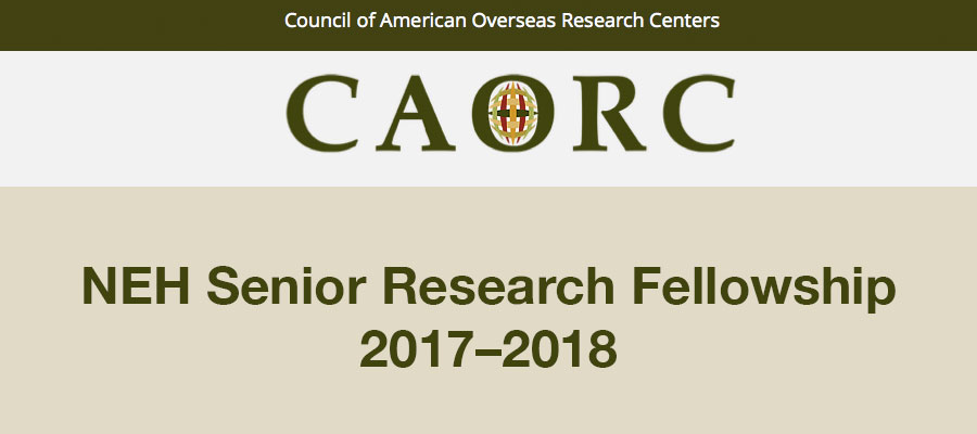 CAORC NEH Senior Research Fellowships, 2017–2018 lead image