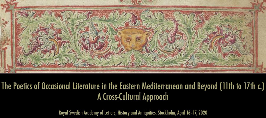 Poetics of Occasional Literature in the Eastern Mediterranean and Beyond lead image