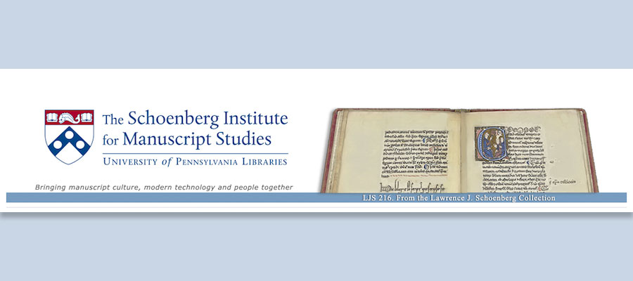 2016–2017 Visiting Research Fellowships, The Schoenberg Institute for Manuscript Studies lead image