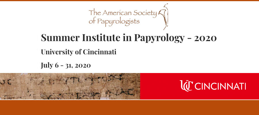 Summer Institute in Papyrology - 2020 lead image