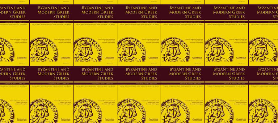 New Issue of Byzantine and Modern Greek Studies (April 2016) lead image